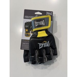 Everlast Cardio Kickboxing MMA Fitness Gloves Black Yellow L/XL 1200030‎ NWT
